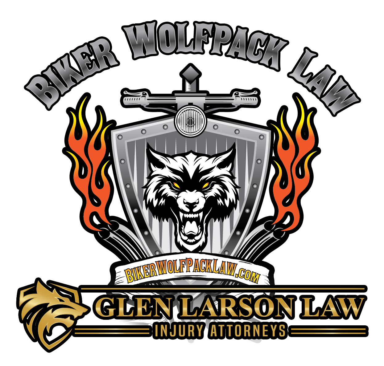 Biker Wolfpack Law · Glen Larson Law Injury Attorneys